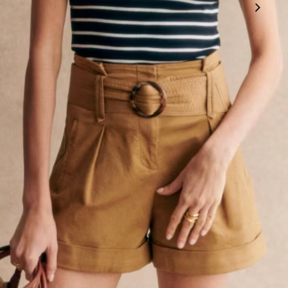 Sezane Rome Shorts Khaki Caramel Size 36 / Size 4